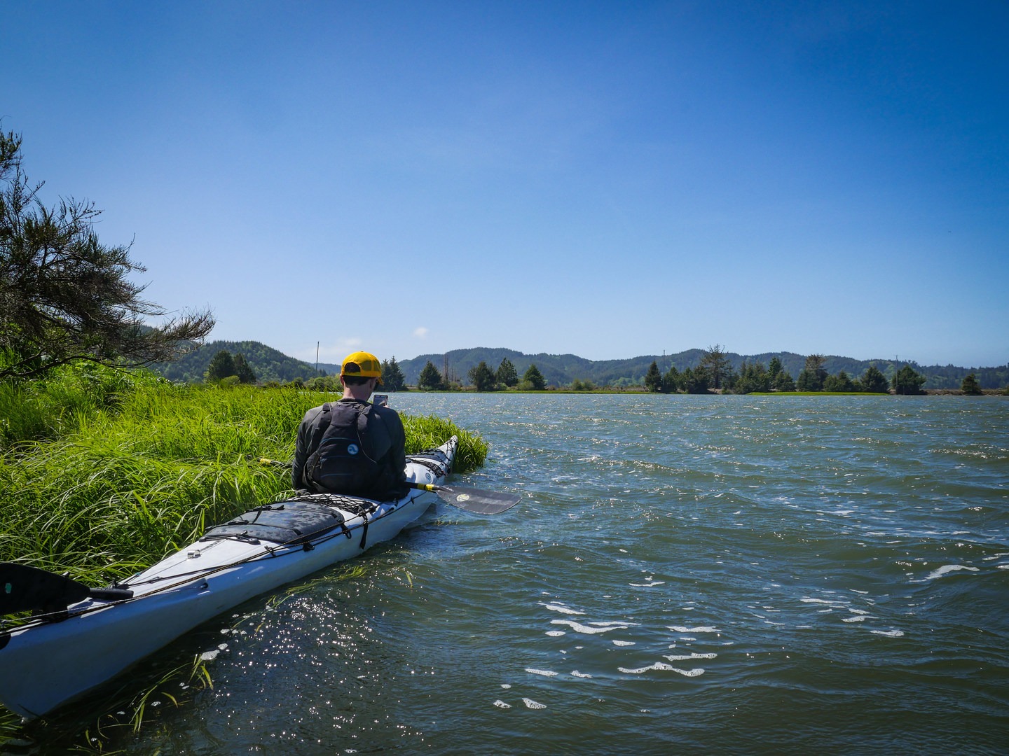 Paddling the Lower Umpqua River between Reedsport and Gardiner.
