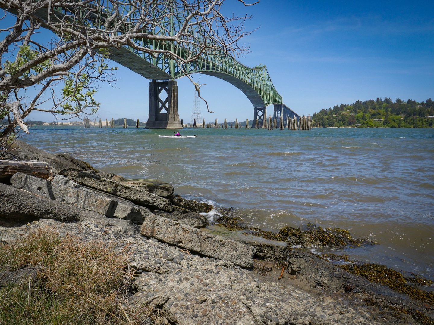 The Highway 101 bridge.