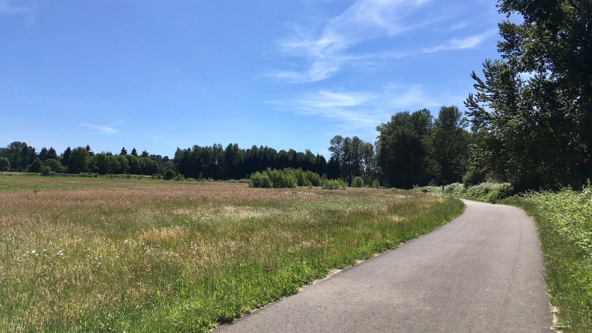Vast fields along the Oxbow Slough Loop.