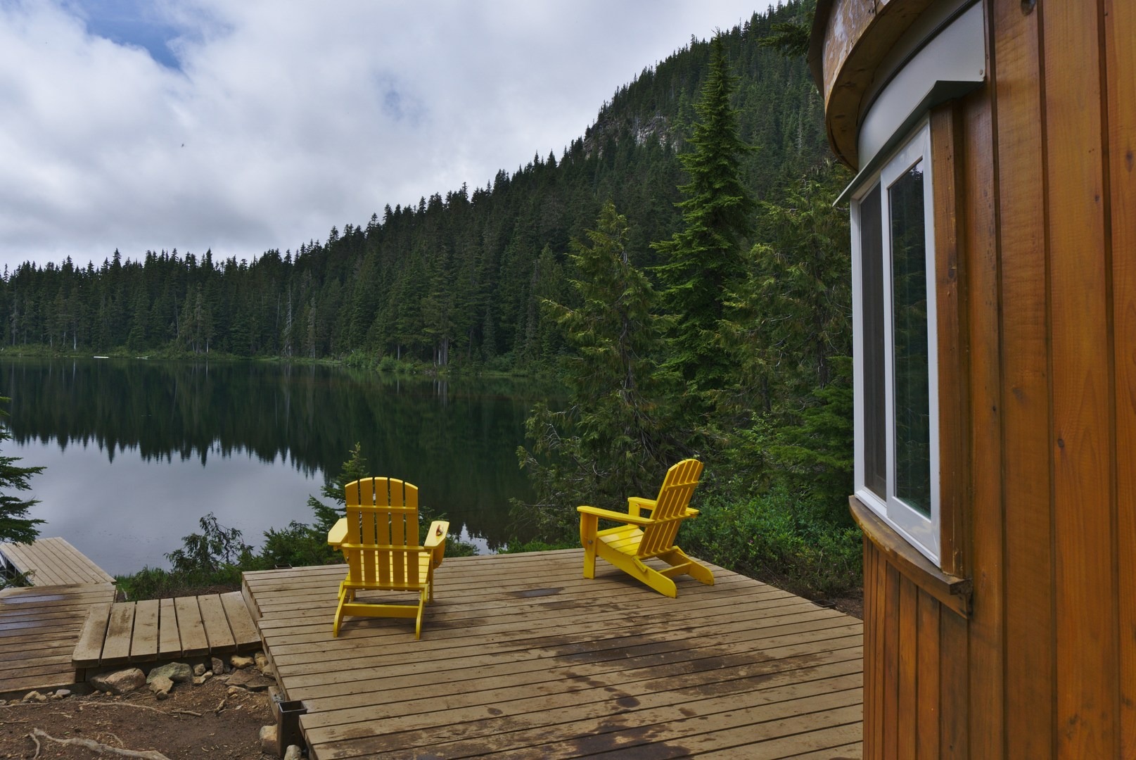 A lakeside veranda at Croteau Lake.