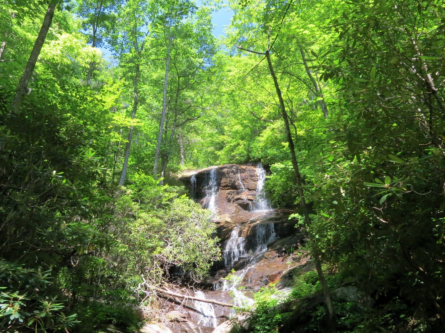 A close up of the top of Bearden Falls.