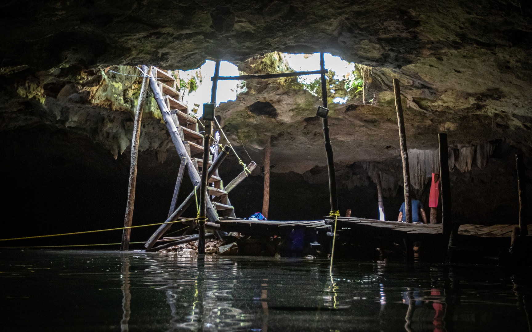 The simple cenote swimming area.