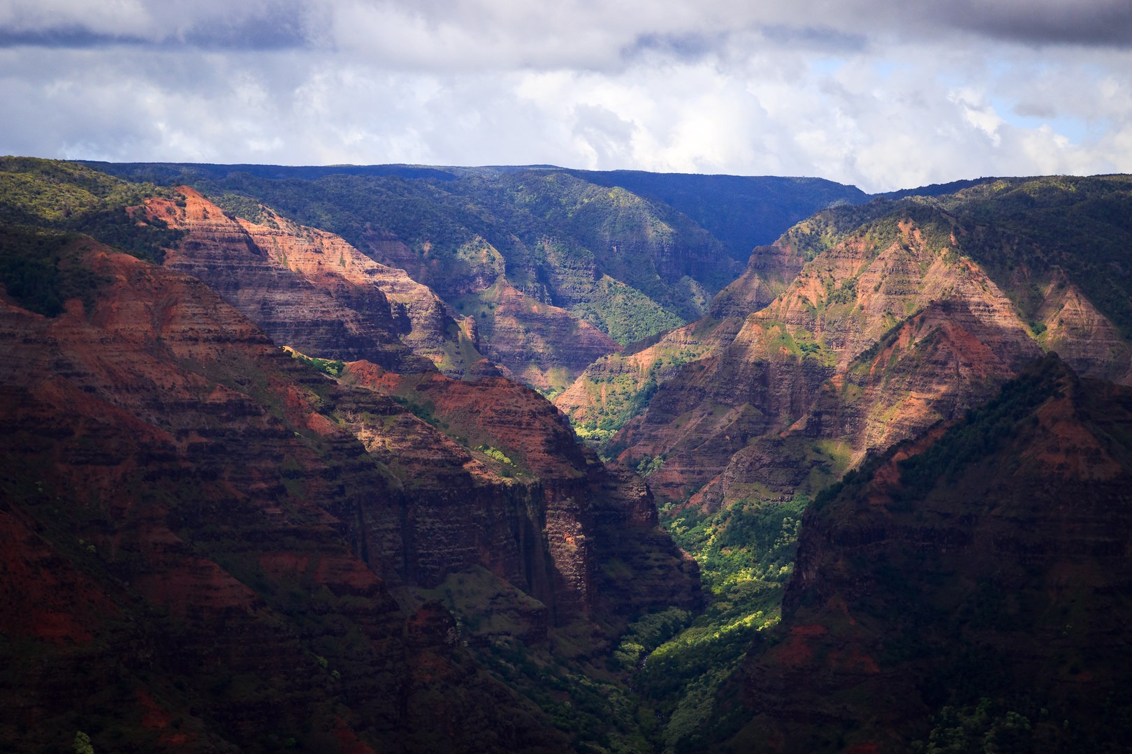 Waimea Canyon in broken light.