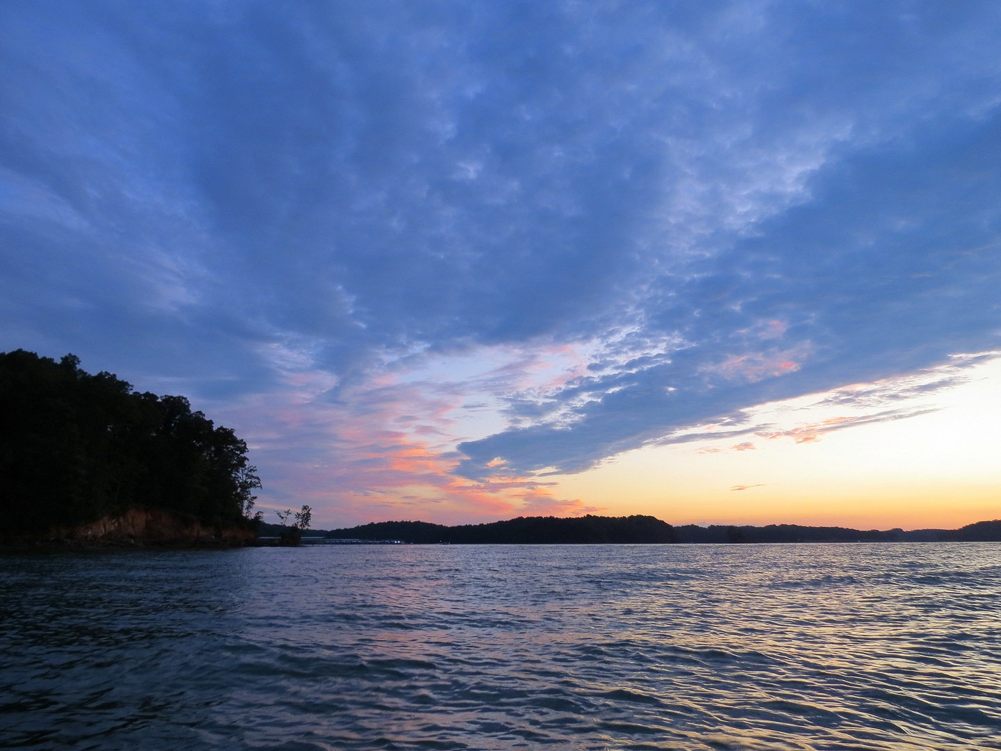 The sun setting on Lake Lanier.