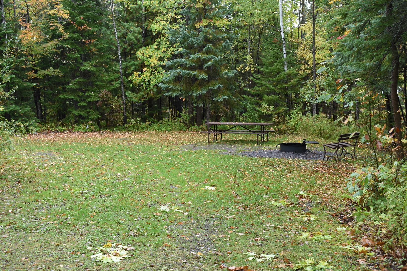 Typical site at Pattison State Park Family Campground.