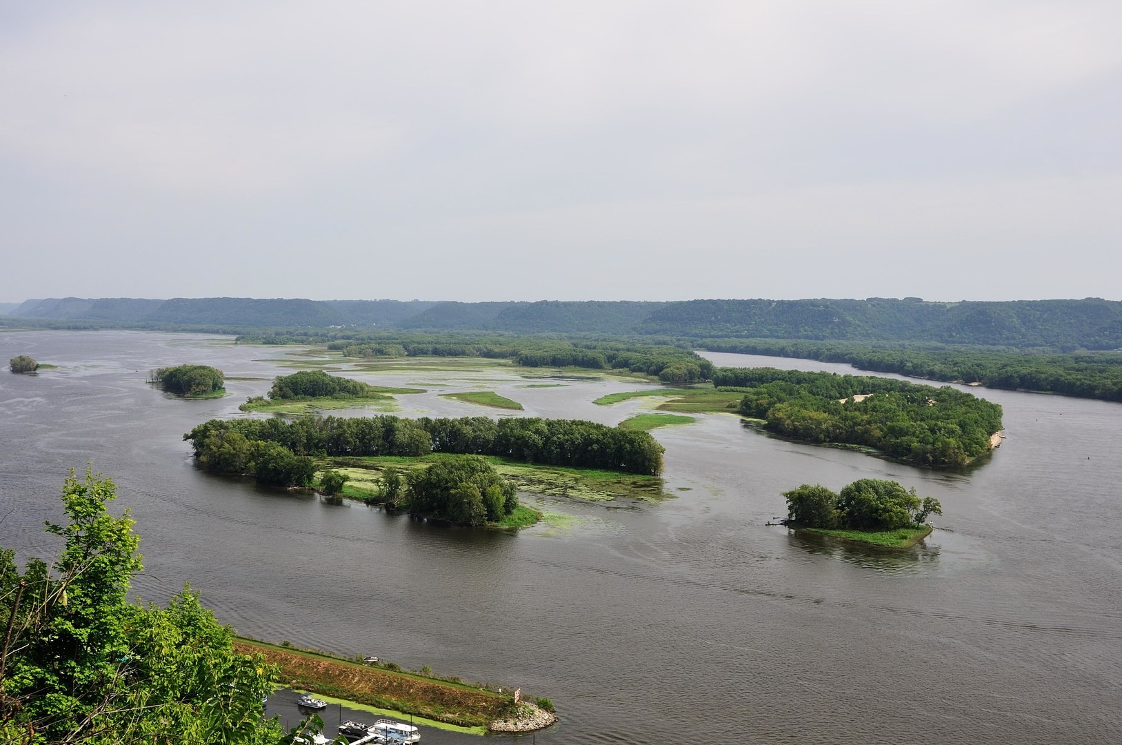 View of the Mississippi from the lower overlook at Mount Hosmer Park.
