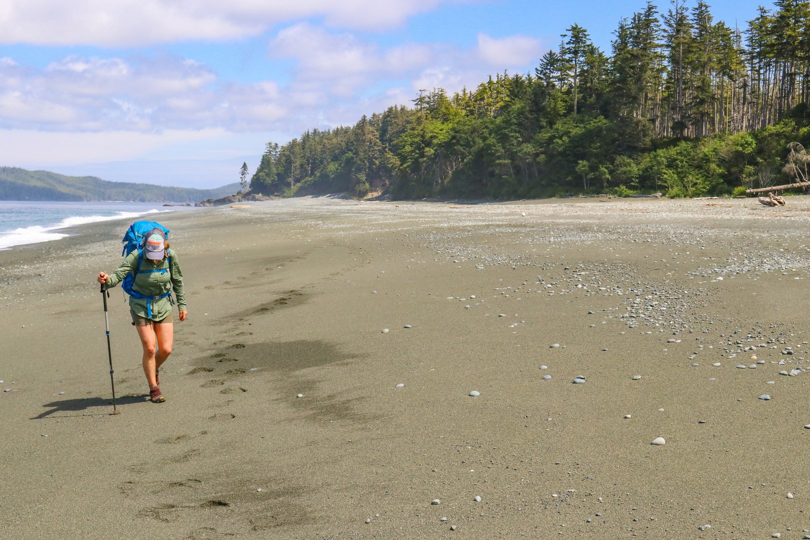 Skinner Creek suddenly appears out of nowhere just as the woods get a bit too tiring. This is the first water loading place.