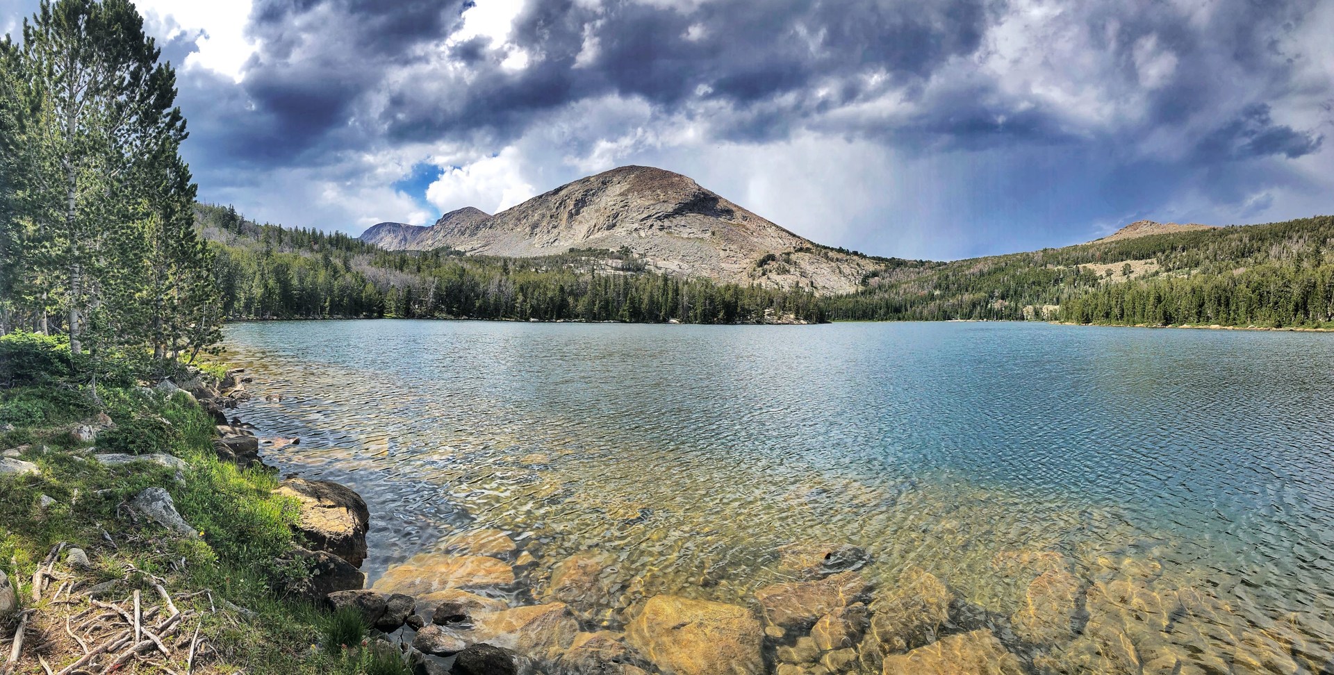 Cony Mountain (11,099ft), part of the Wind River Range, overlooks Upper Silas Lake.