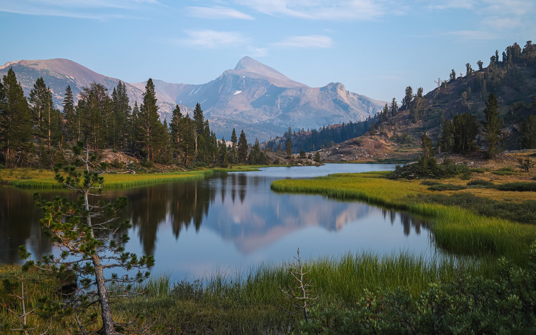 Reflection of Mount Dana on the surface of Shell Lake.