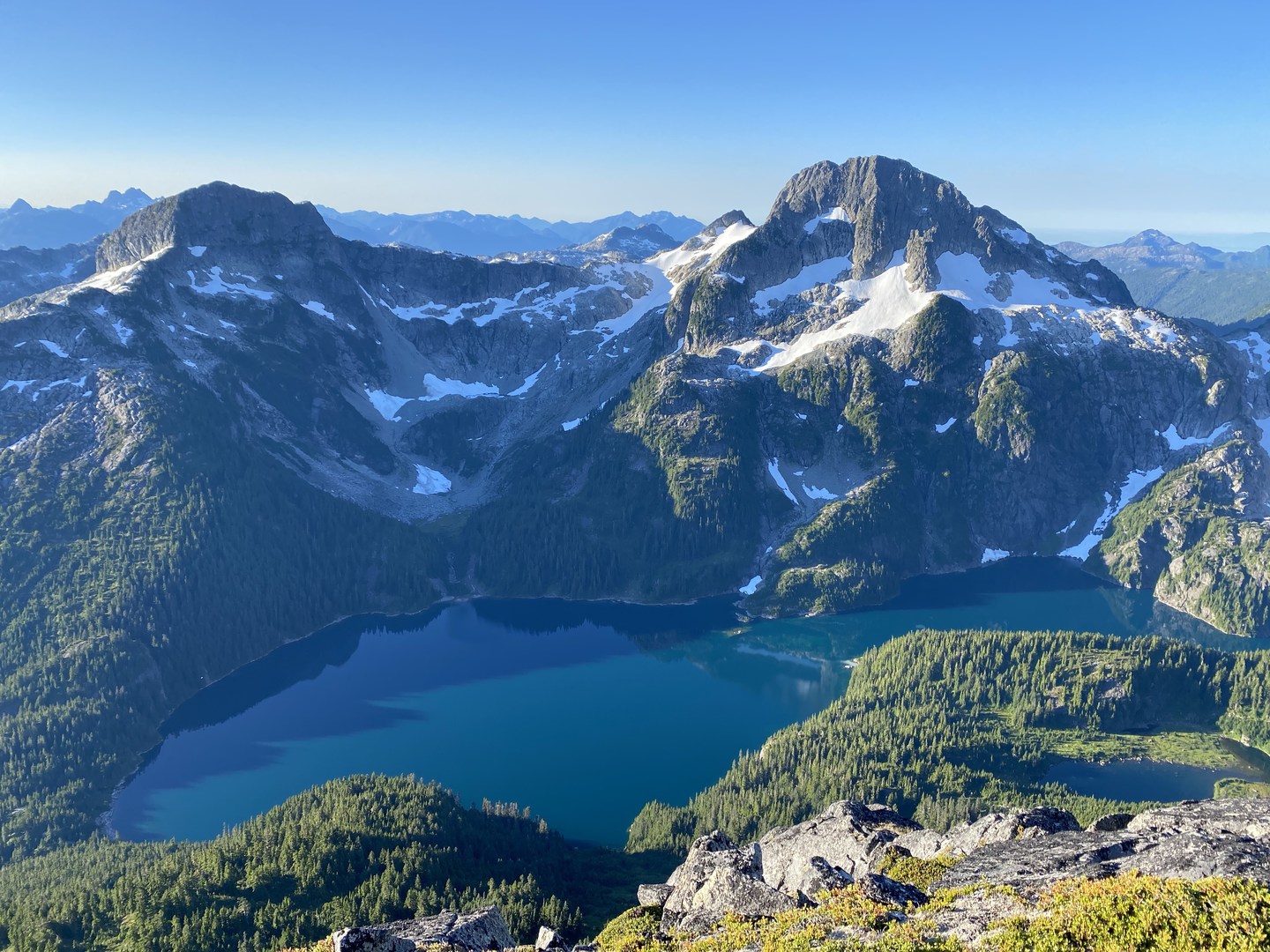 Lake Lovely Water from above on a hike up the ridge of Mount Alpha.