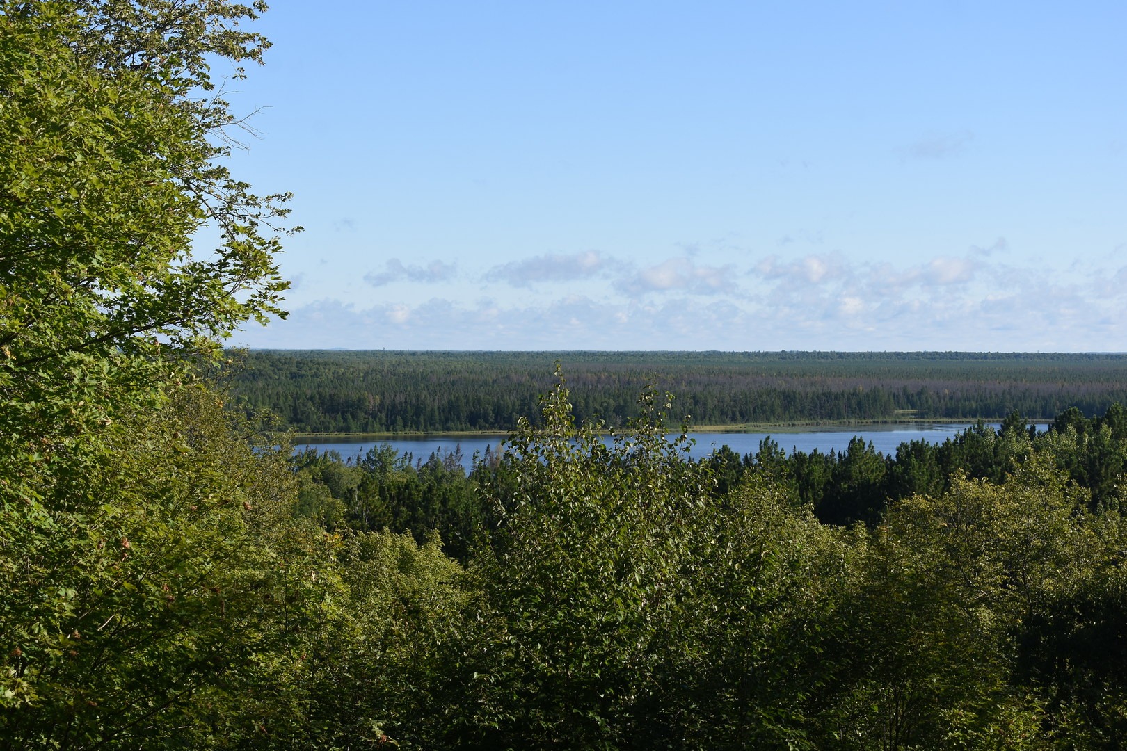 View of Wolf Lake from overlook platform on the Continental Divide Trail.