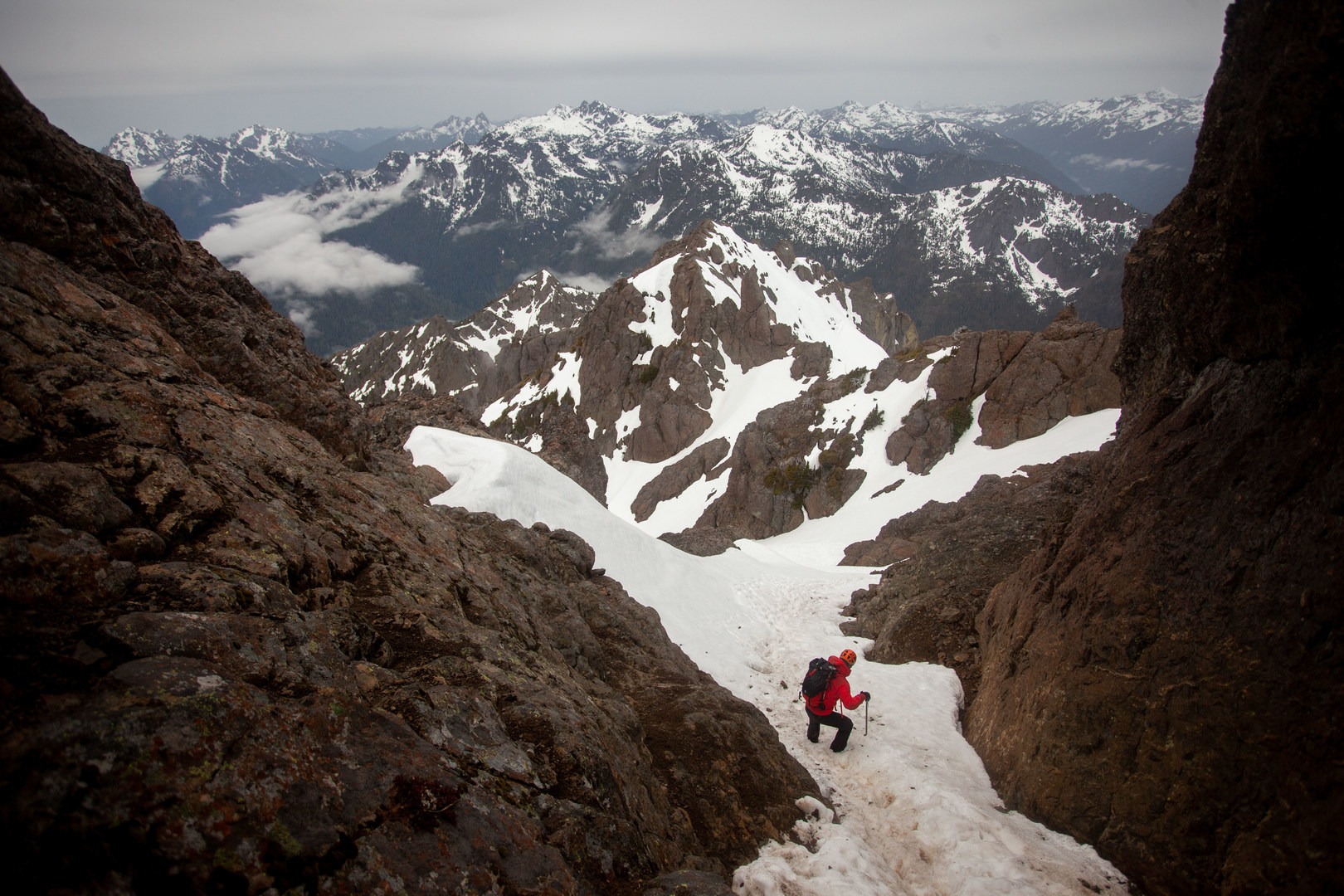 Descending the steeps.