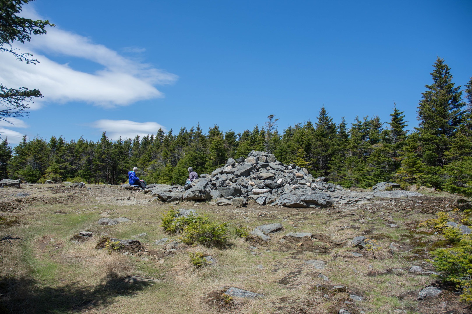 Rock cairn at Mount Hale summit.