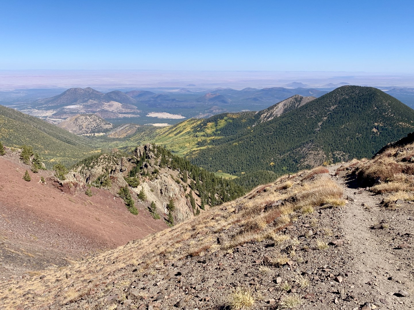 Looking down toward the Inner Basin from high on the Weatherford Trail.