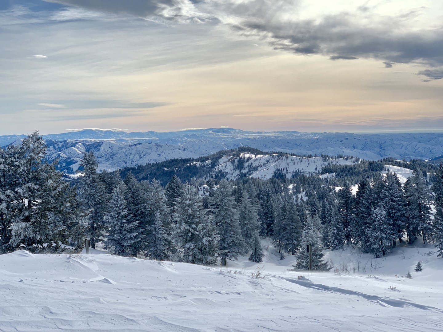 Morning light on Bogus Basin.