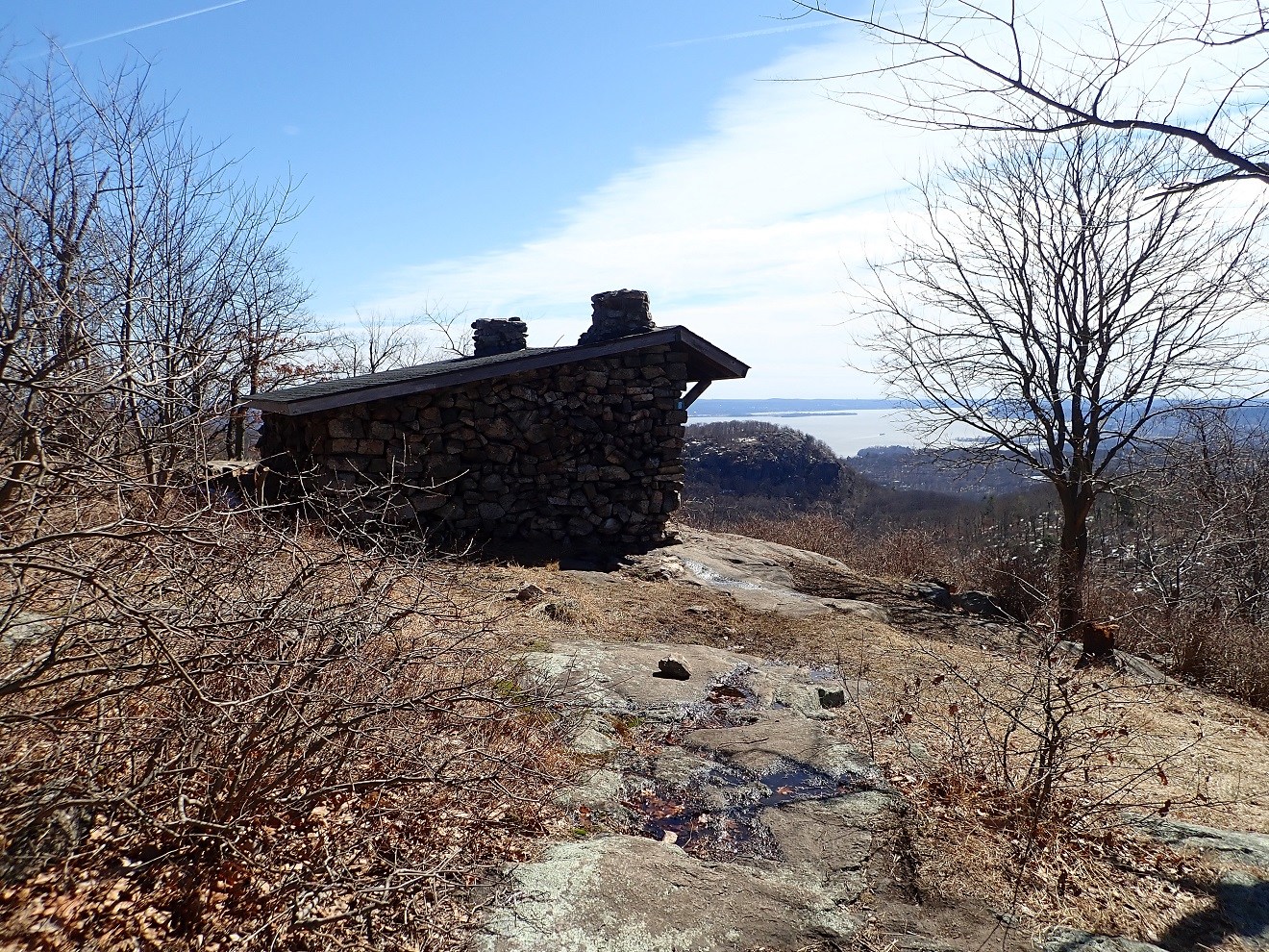 West Mountain shelter view toward Hudson River.