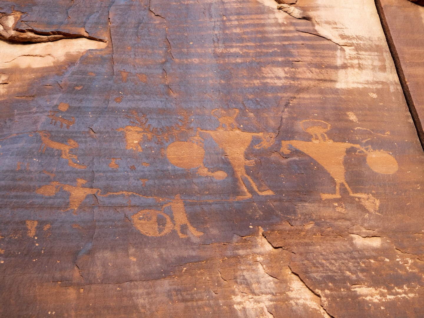 Human like petroglyphs at Highway 279 Rock Art Site.