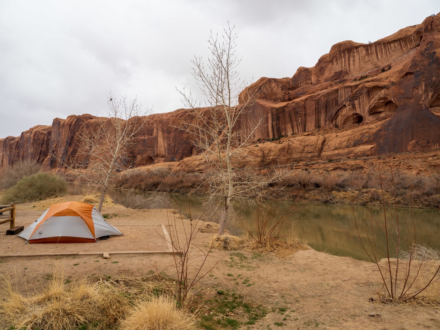 Typical campsite at King's Bottom.