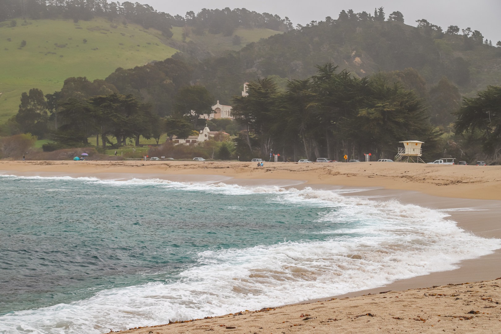 The beach with the nearby monastery from which it derives its name.