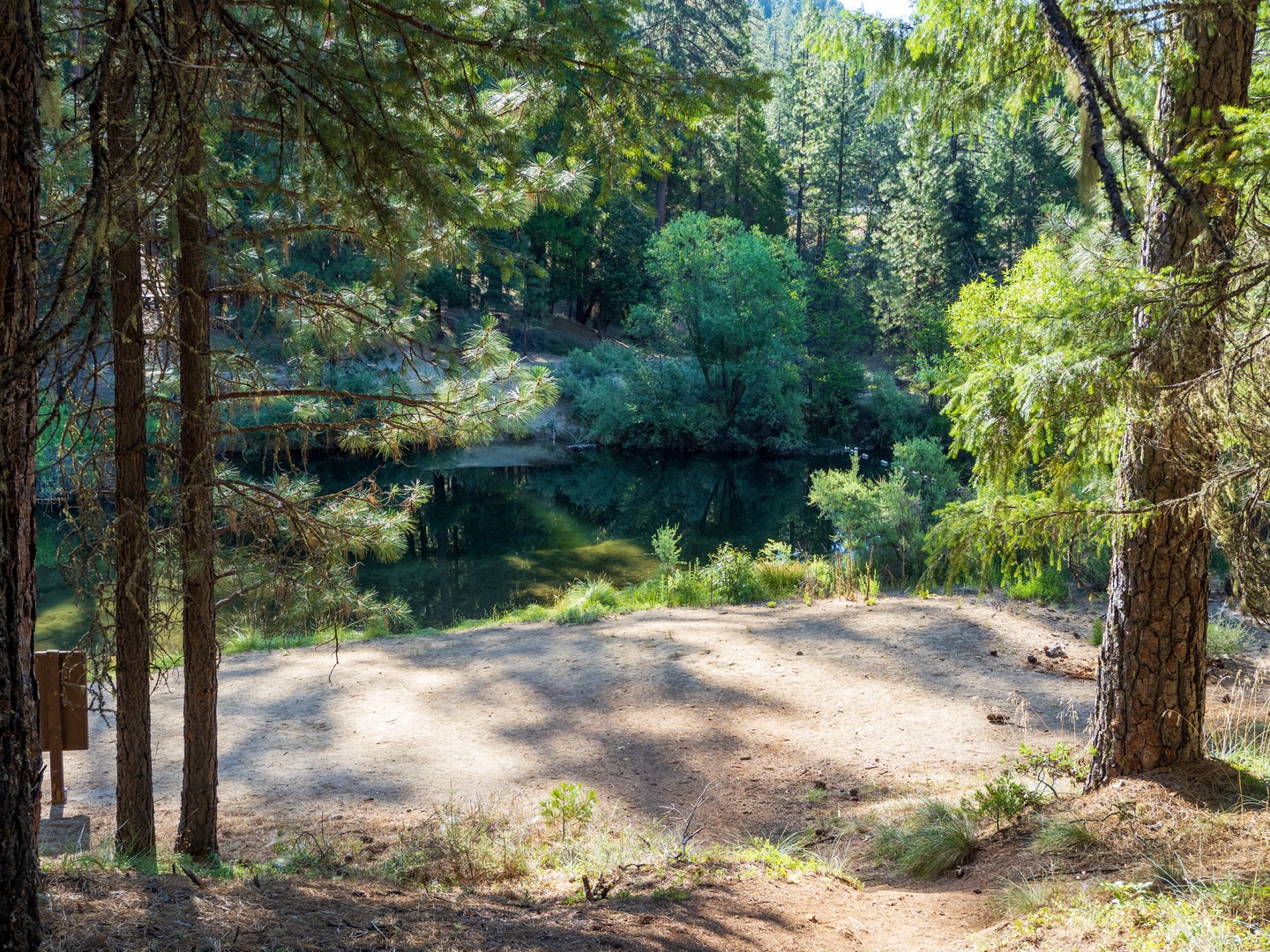 Looking down on the beach and swim area.
