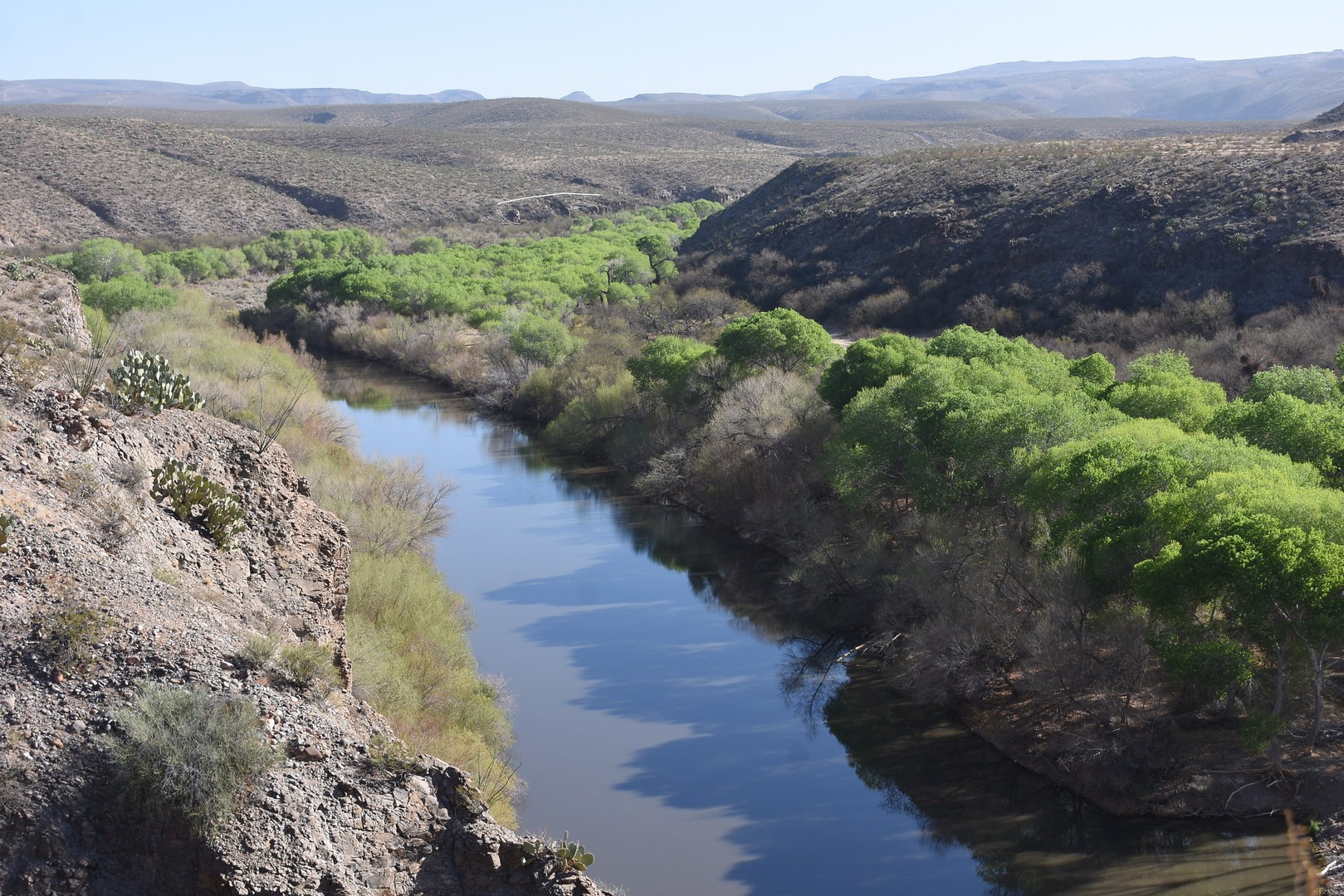 Gila River Valley view from the Gila Box Riparian National Conservation Area West Entrance Overlook.