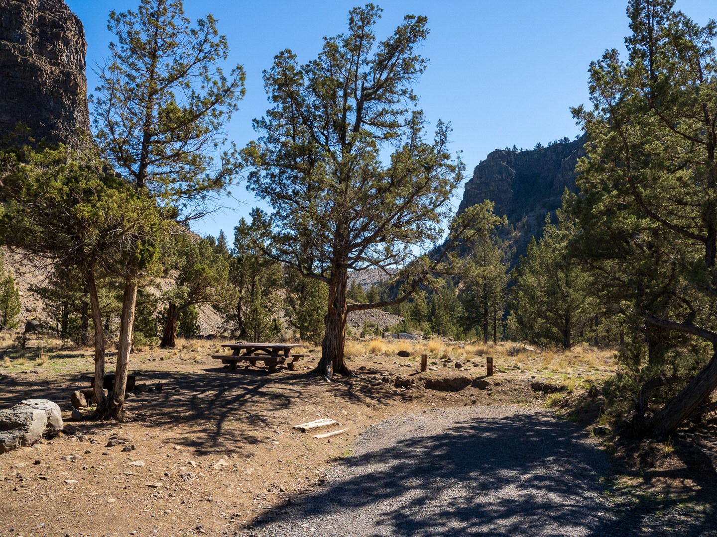 A typical campsite at Castle Rock Campground.