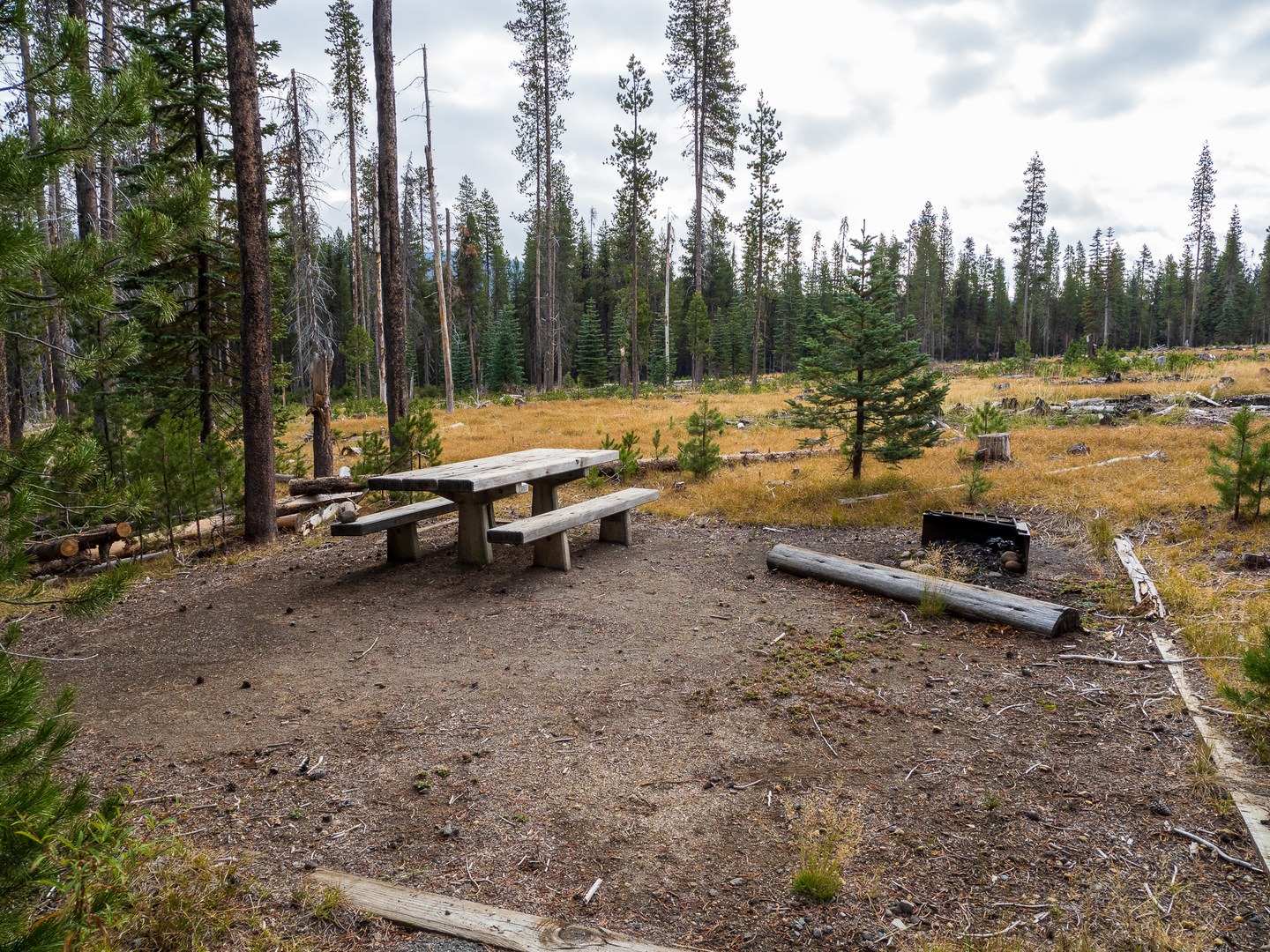 A typical campsite at the hiker/biker campground.