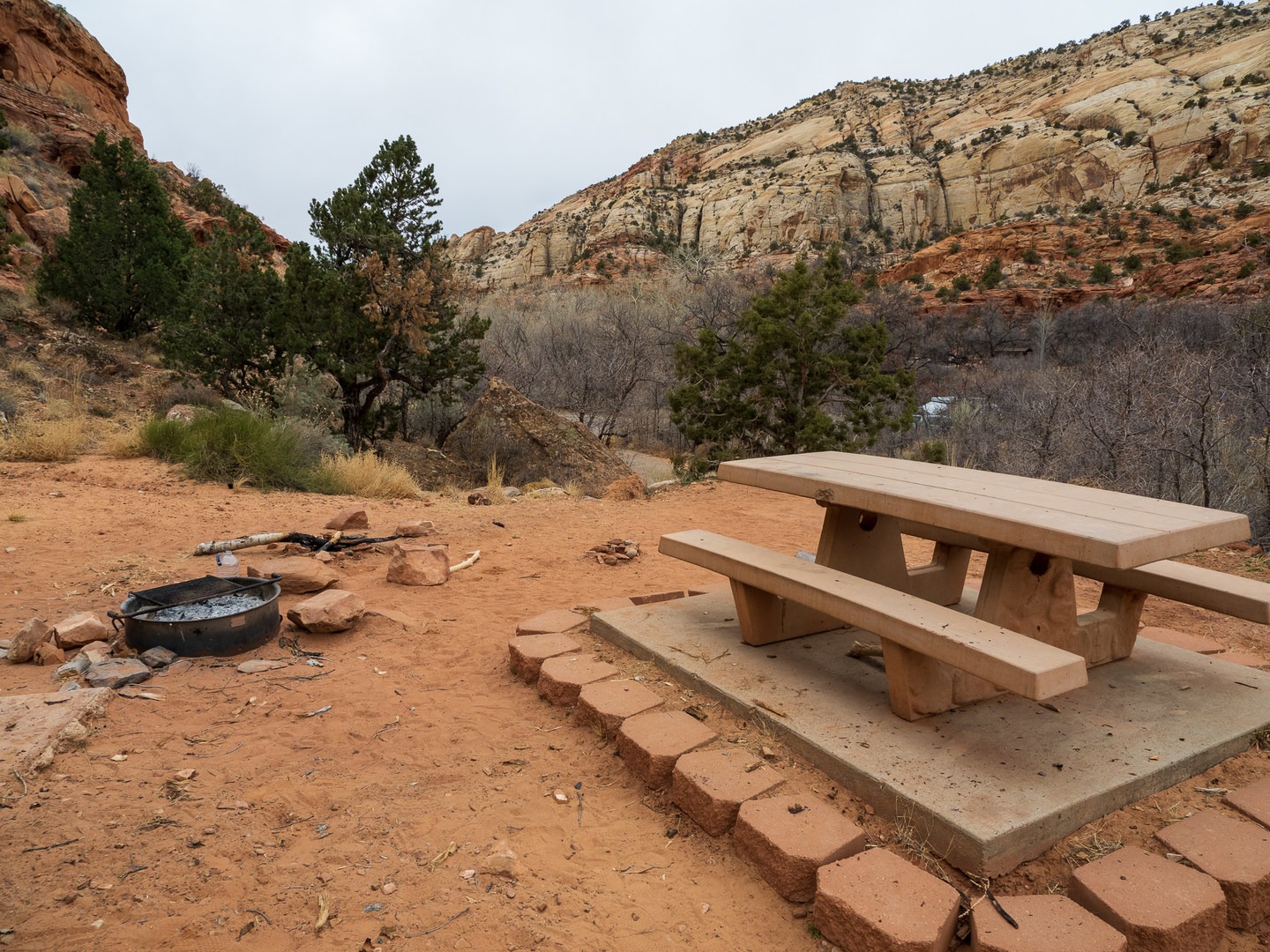 A typical campsite at Calf Creek Campground.