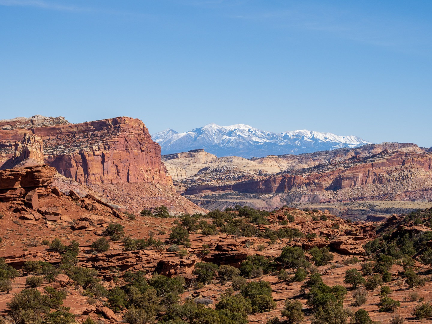 The beautiful Henry Mountains in the distance.