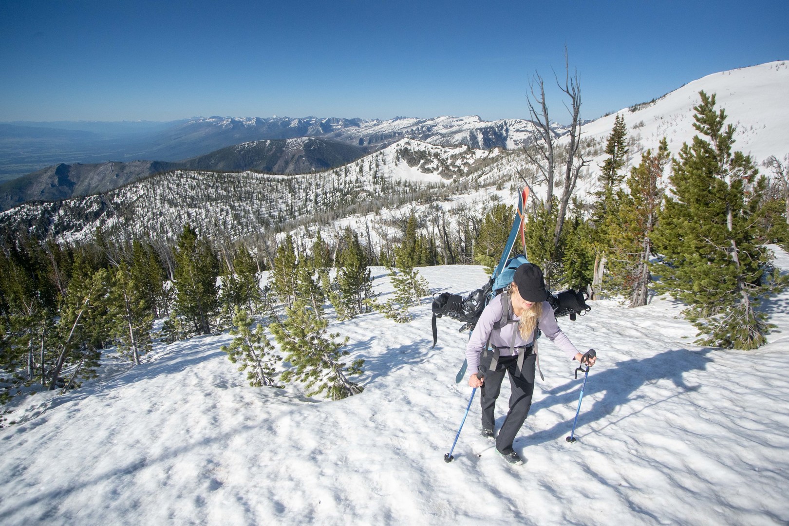 Climbing up to the east ridge of Saint Mary Peak.