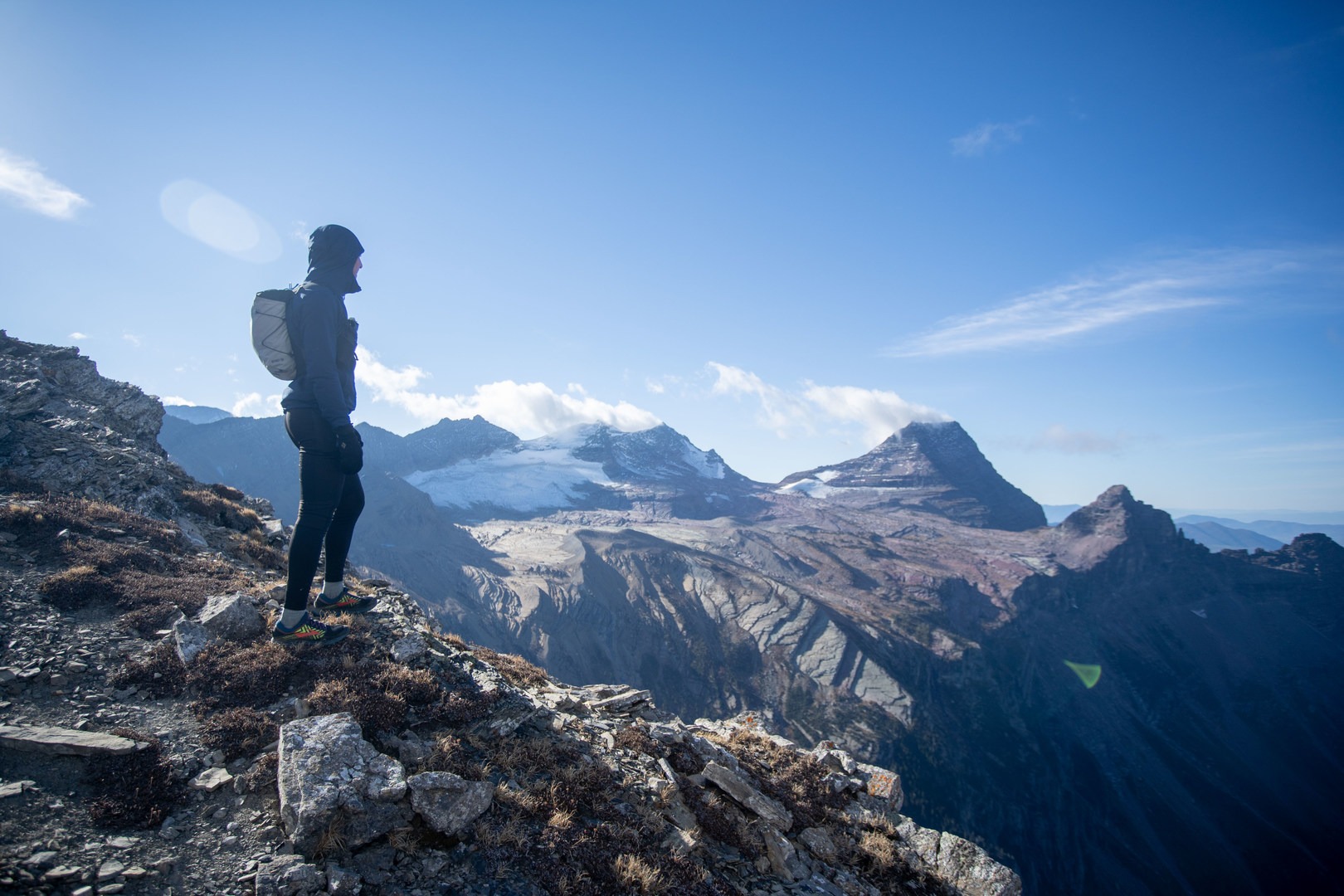 Looking over the southern half of the route with Sperry Glacier in the distance.