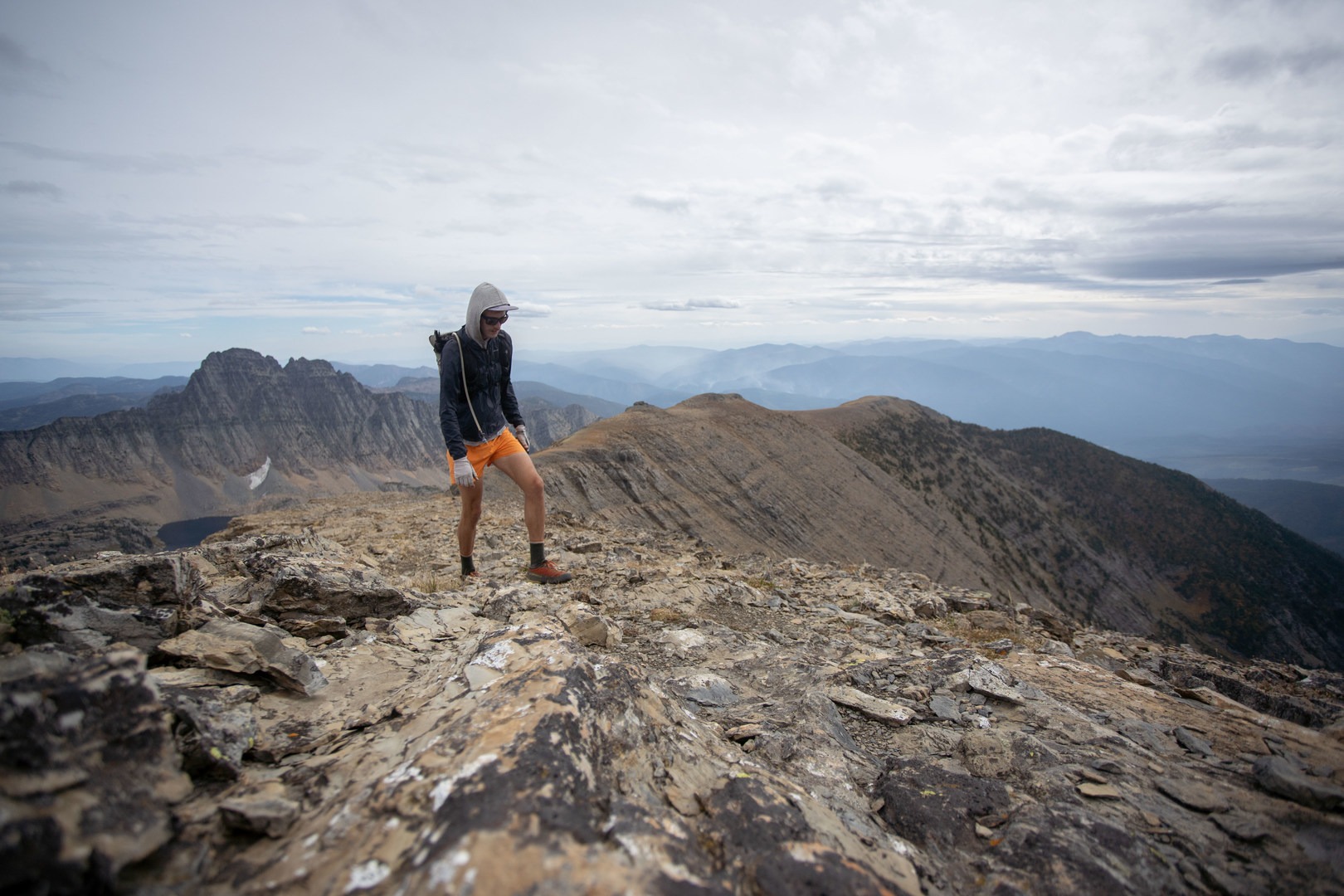 Climbing up the last few hundred feet to the summit.