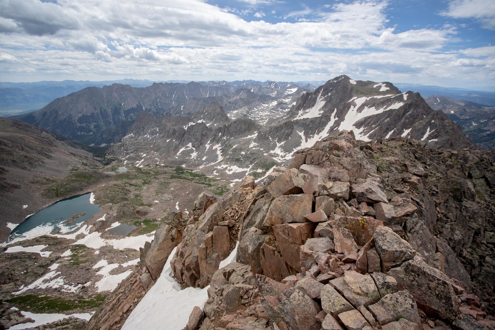 Looking east toward Cliff Lake from near the summit.