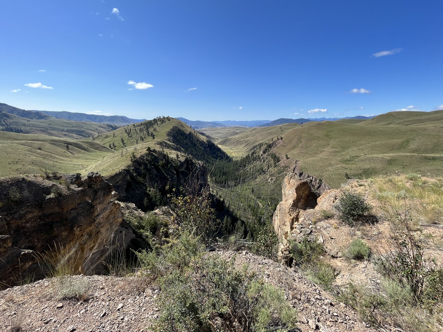 Looking down into Pipestone Canyon.