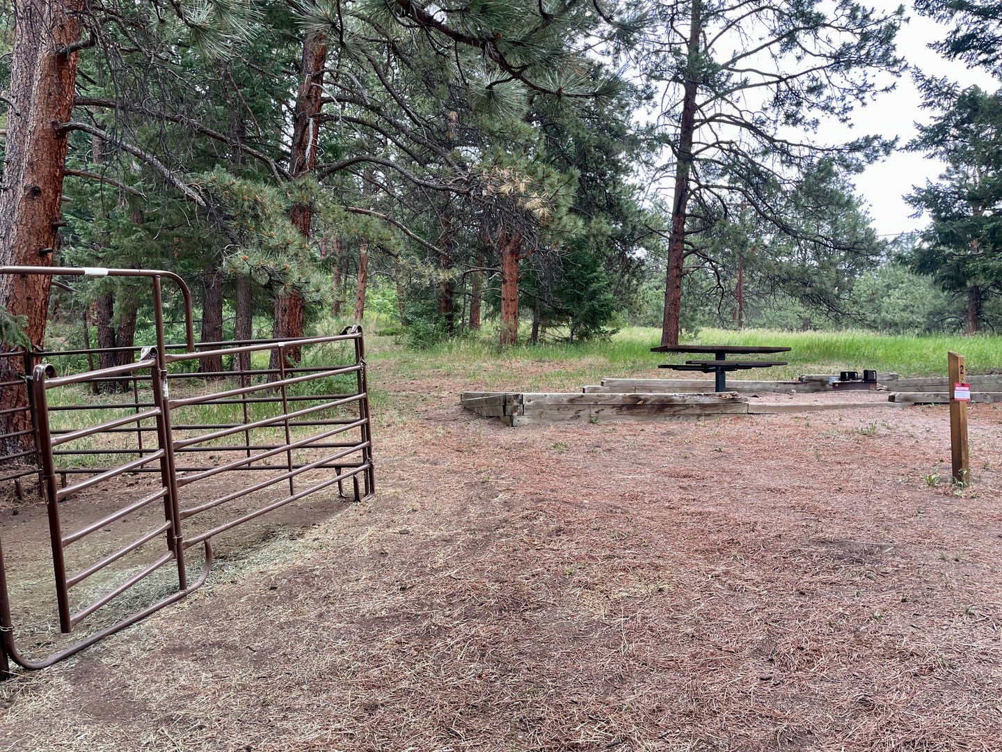 A typical campsite at Indian Creek Equestrian Campground.