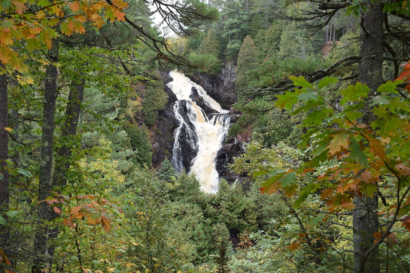 Big Manitou Falls at Pattison State Park from the south side of the Black River.