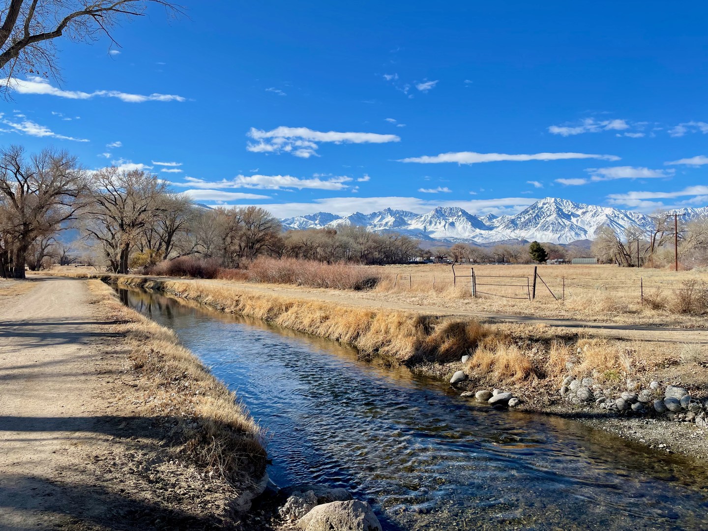 Bishop Creek Canal and the Sierra Nevada Mountains.