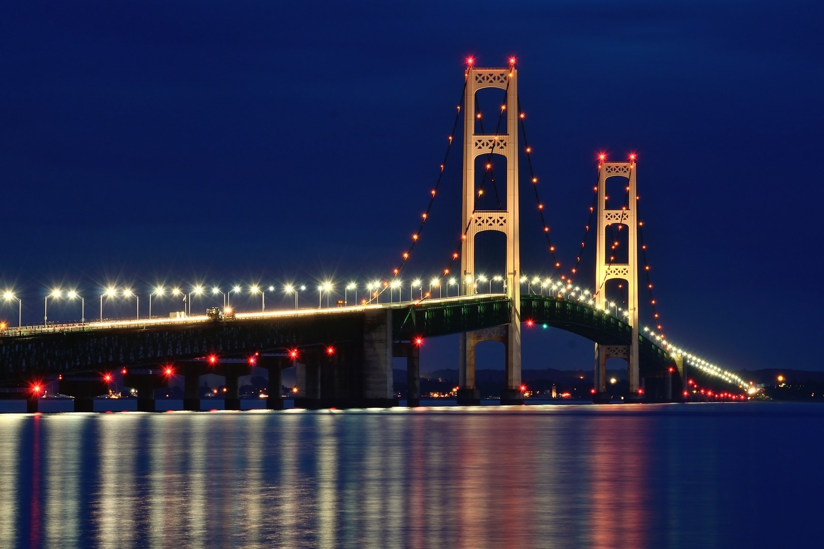 Mackinac Bridge viewed from Bridge View Park.