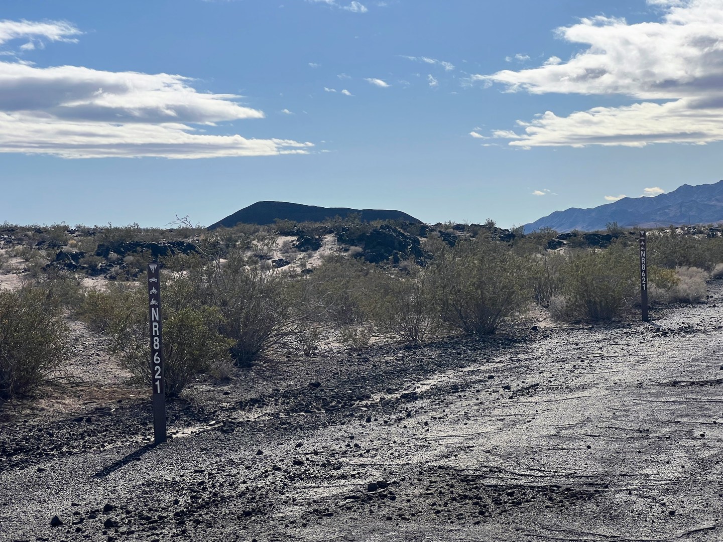 Pisgah Crater and Pisgah Crater Road.
