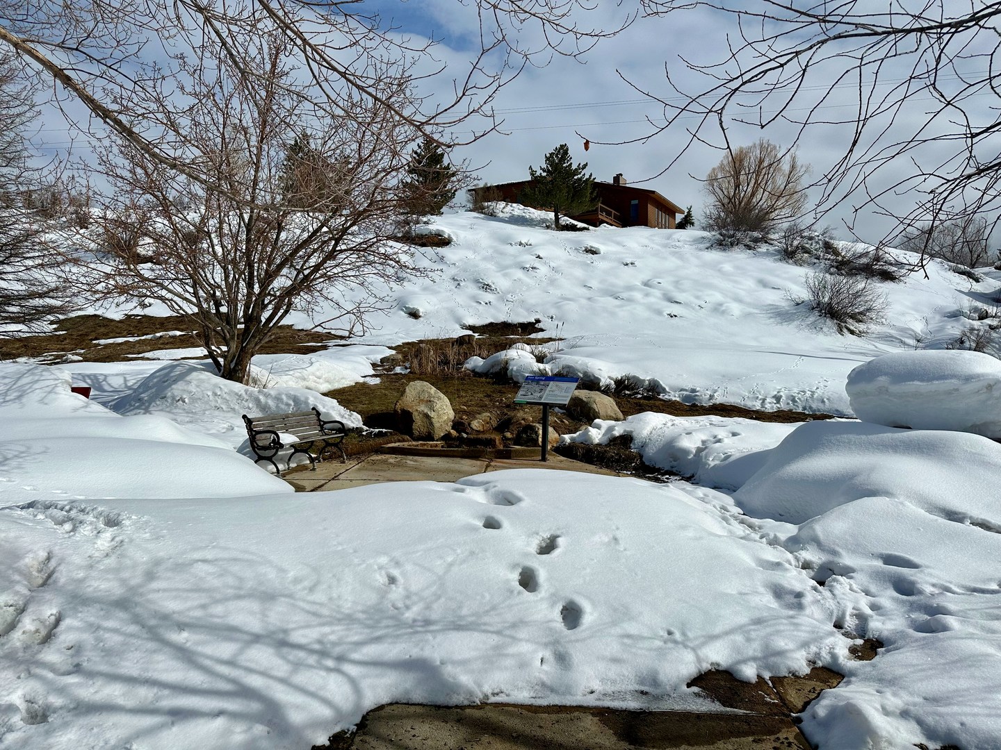 Iron Spring (during summer there is a nice grassy park area).
