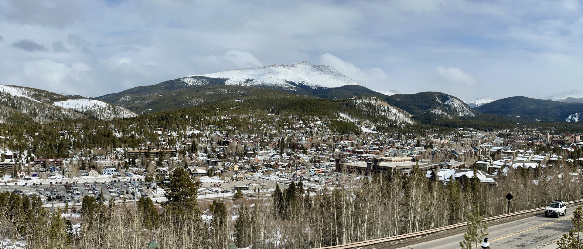 A panorama of downtown Breckenridge from the overlook.