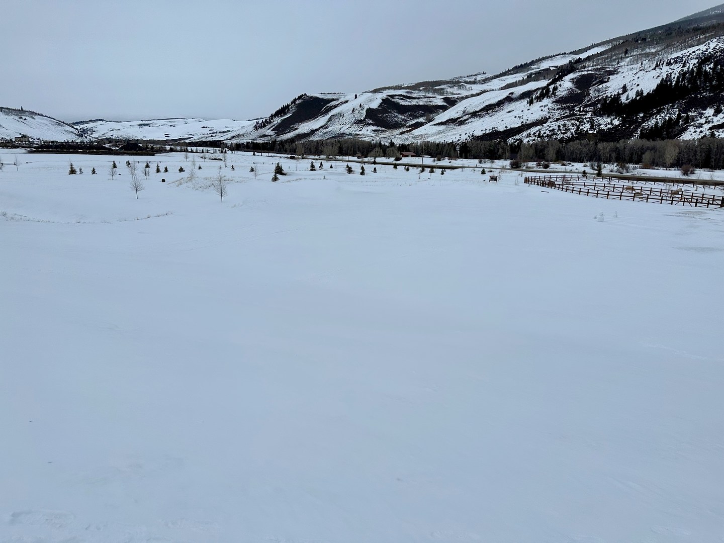 The hill features a long, flat runout.