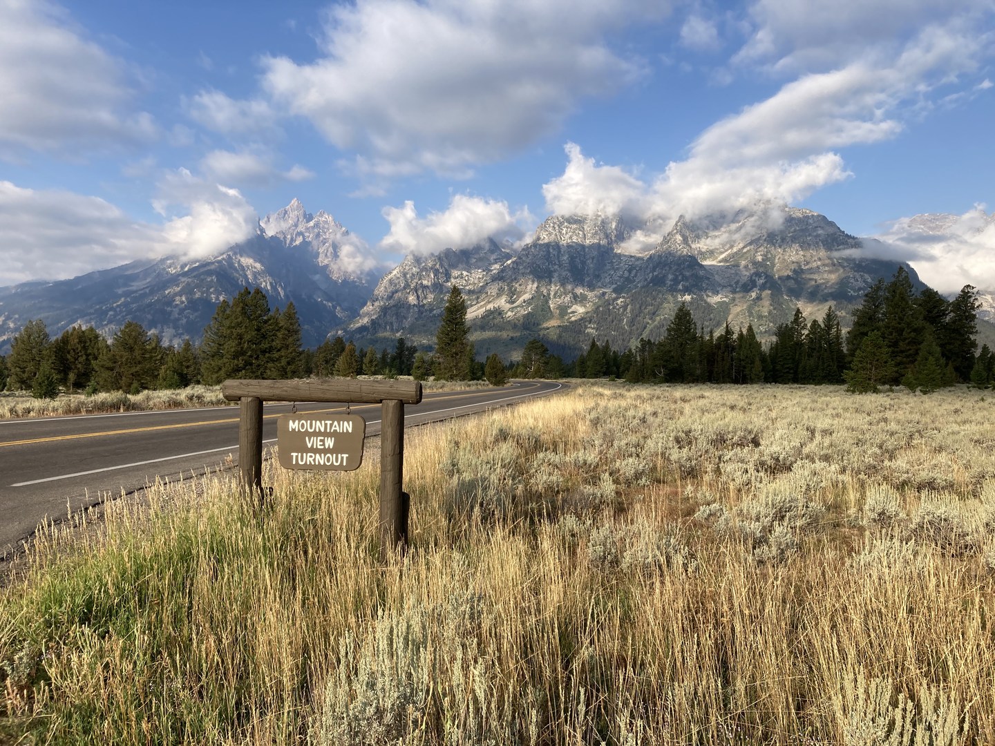 View from Mountain View Turnout at Grand Teton National Park.