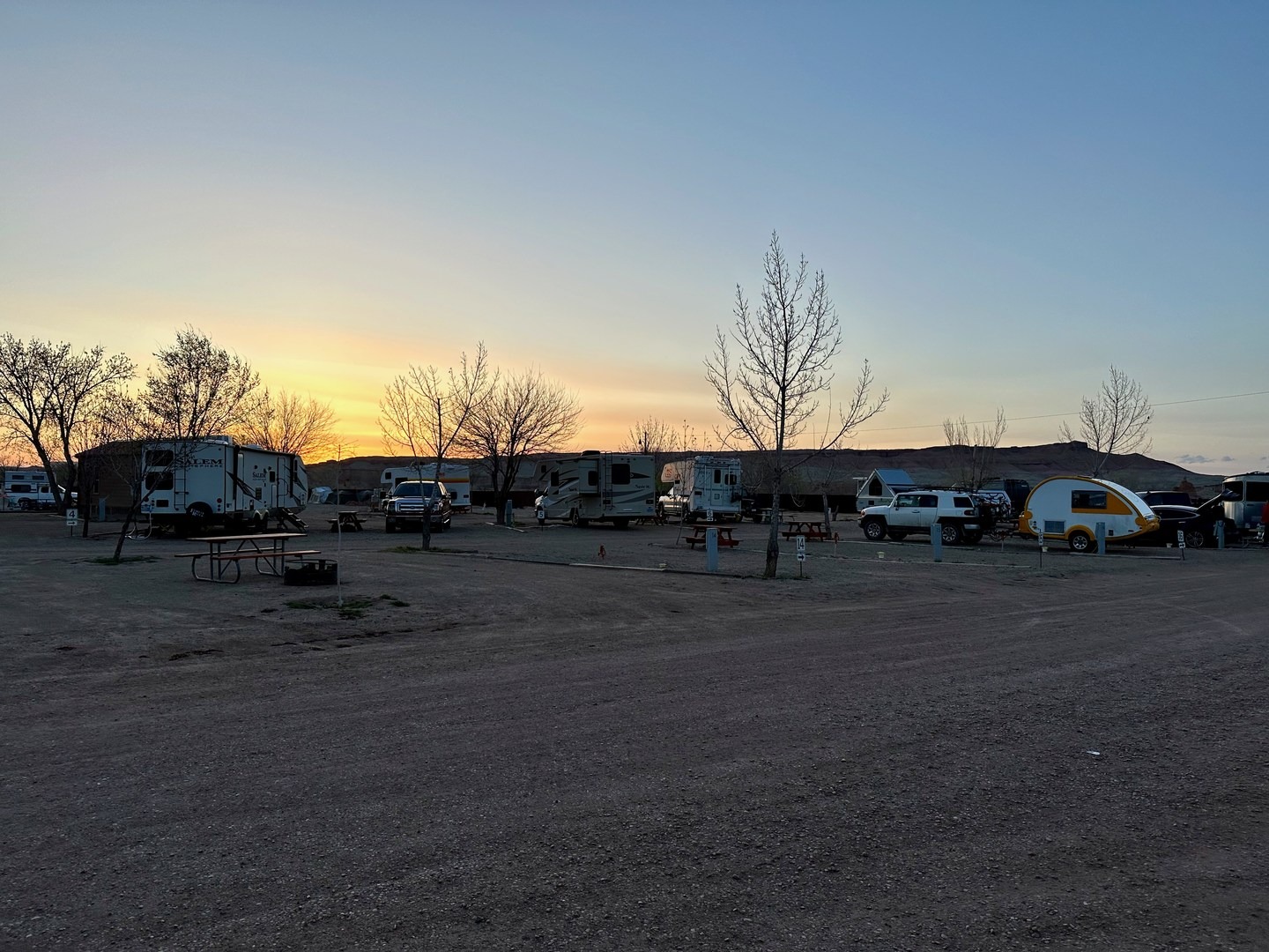 Sunset over Duke's Campground.