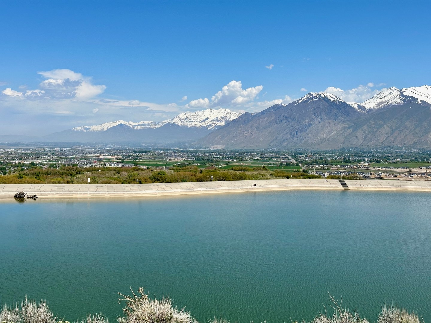 Spanish Oaks Reservoir (with Mt Timpanogos in the background).
