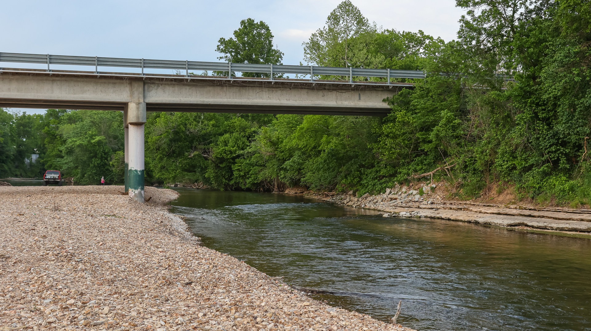 Indian Creek flowing along Anderson Beach.