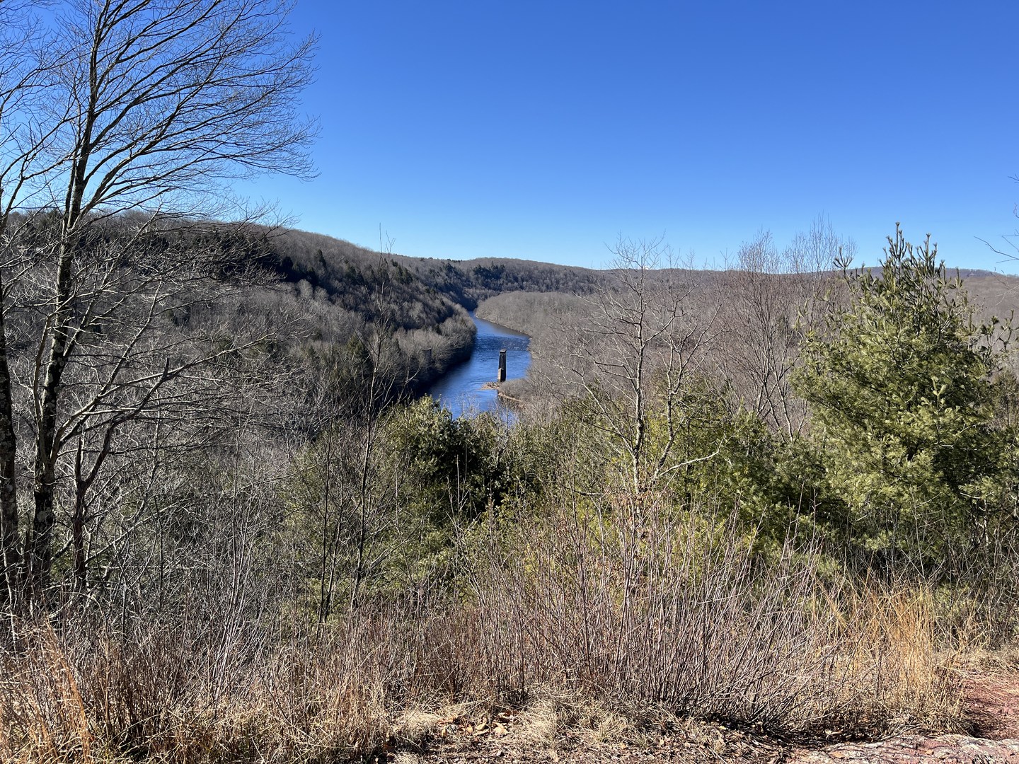 View of the Lehigh River from the Skyline Trail.