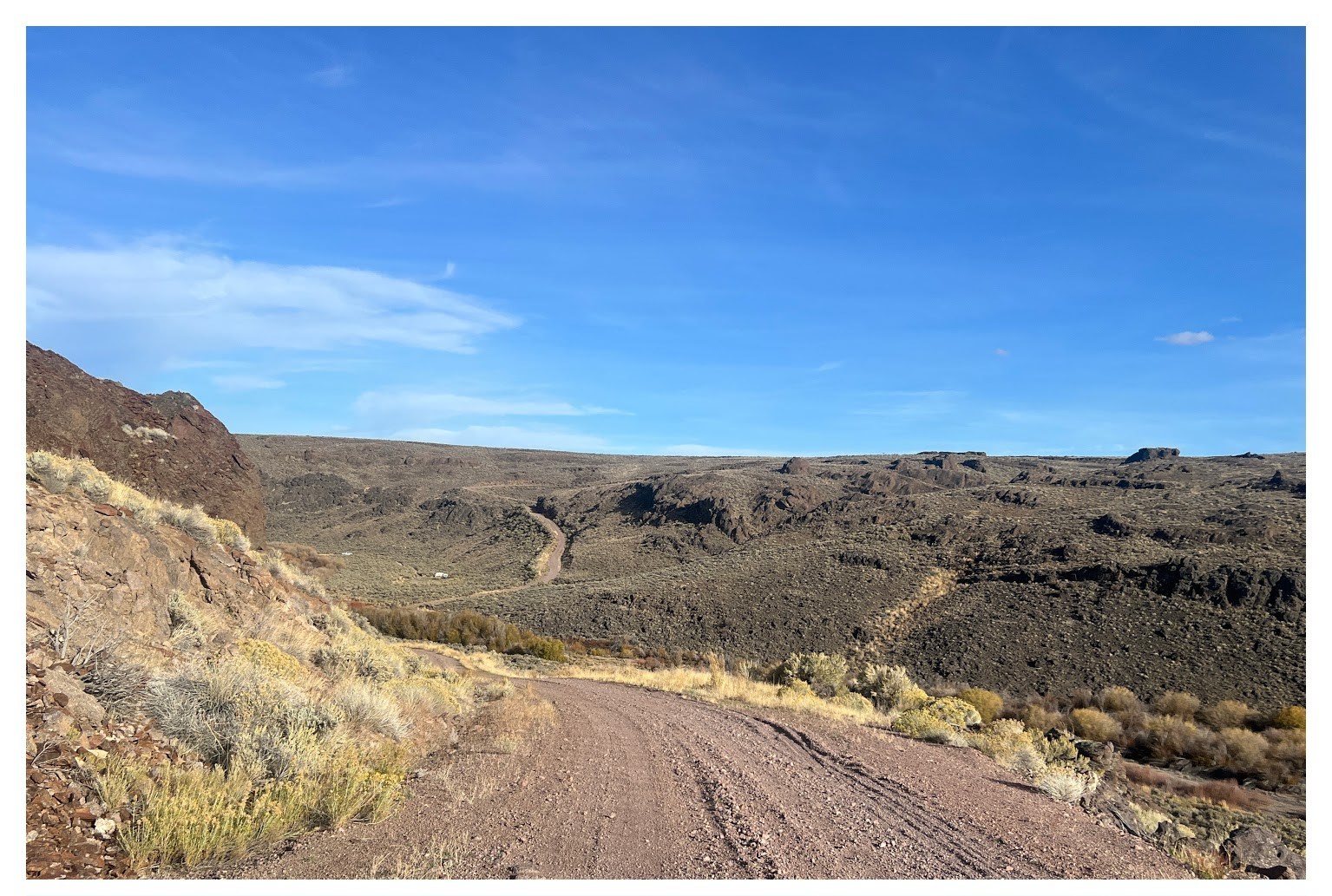 Dirt road coming up from the river.
