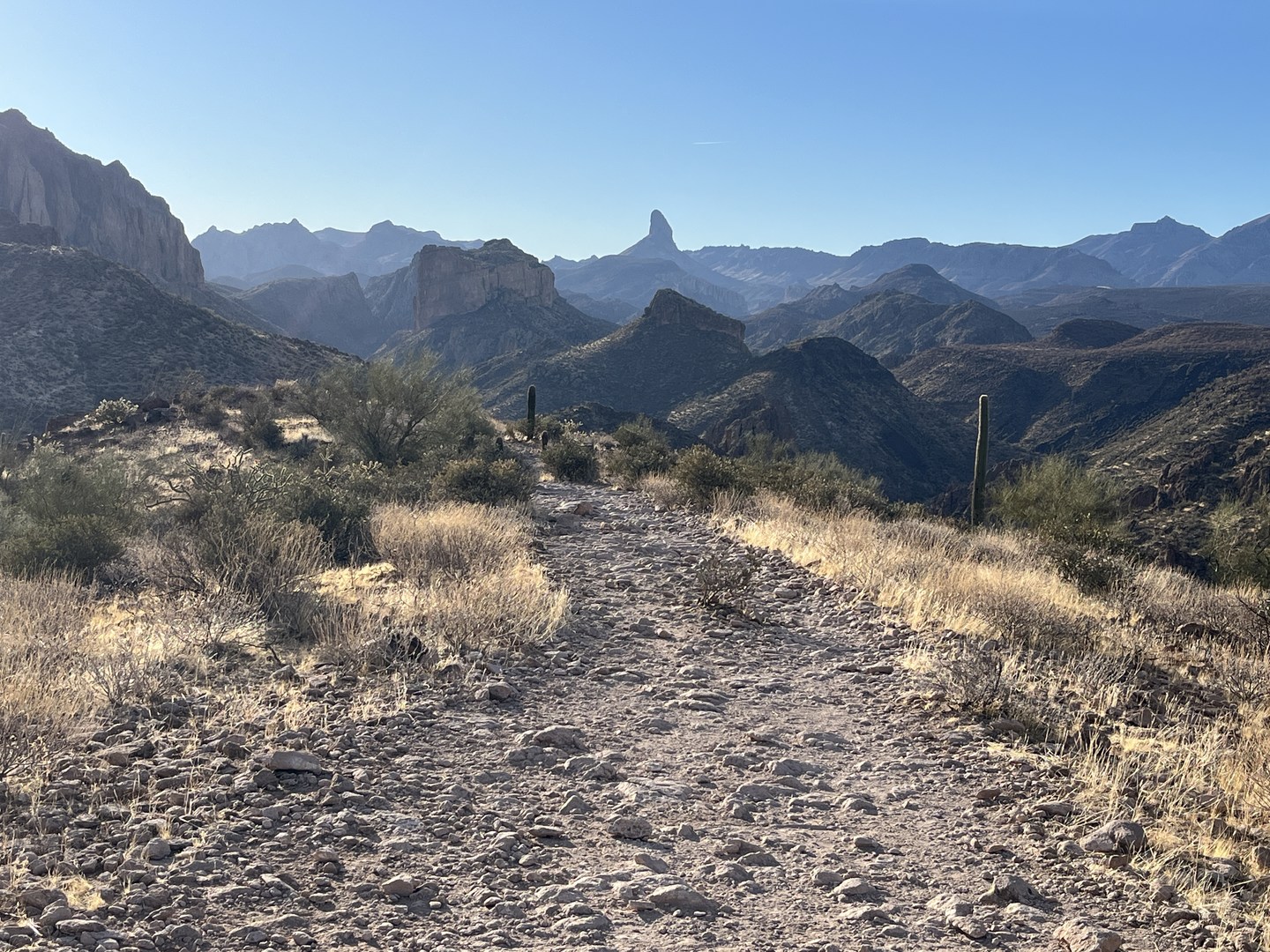 View looking south of Weaver Needle.