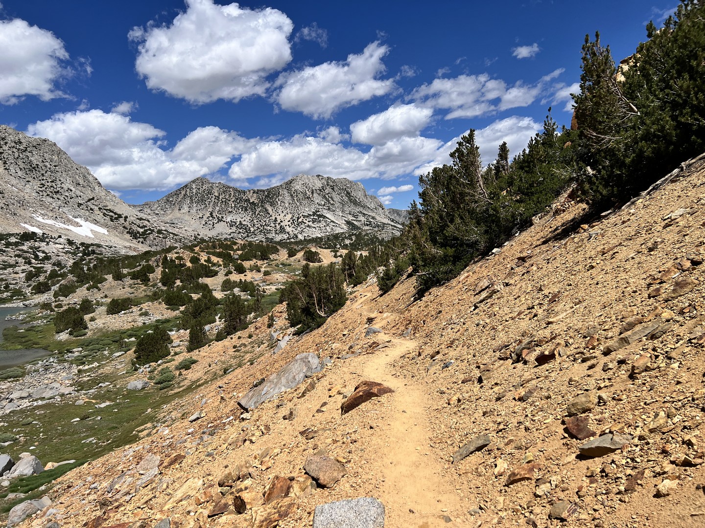 Bishop Pass Trail near Bishop Lake.
